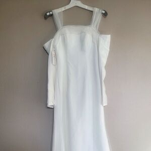 White formal floor length dress